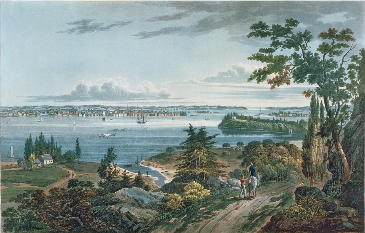 New York da Weehawk, inciso da I. Hill, 1820-3 da William Guy Wall
