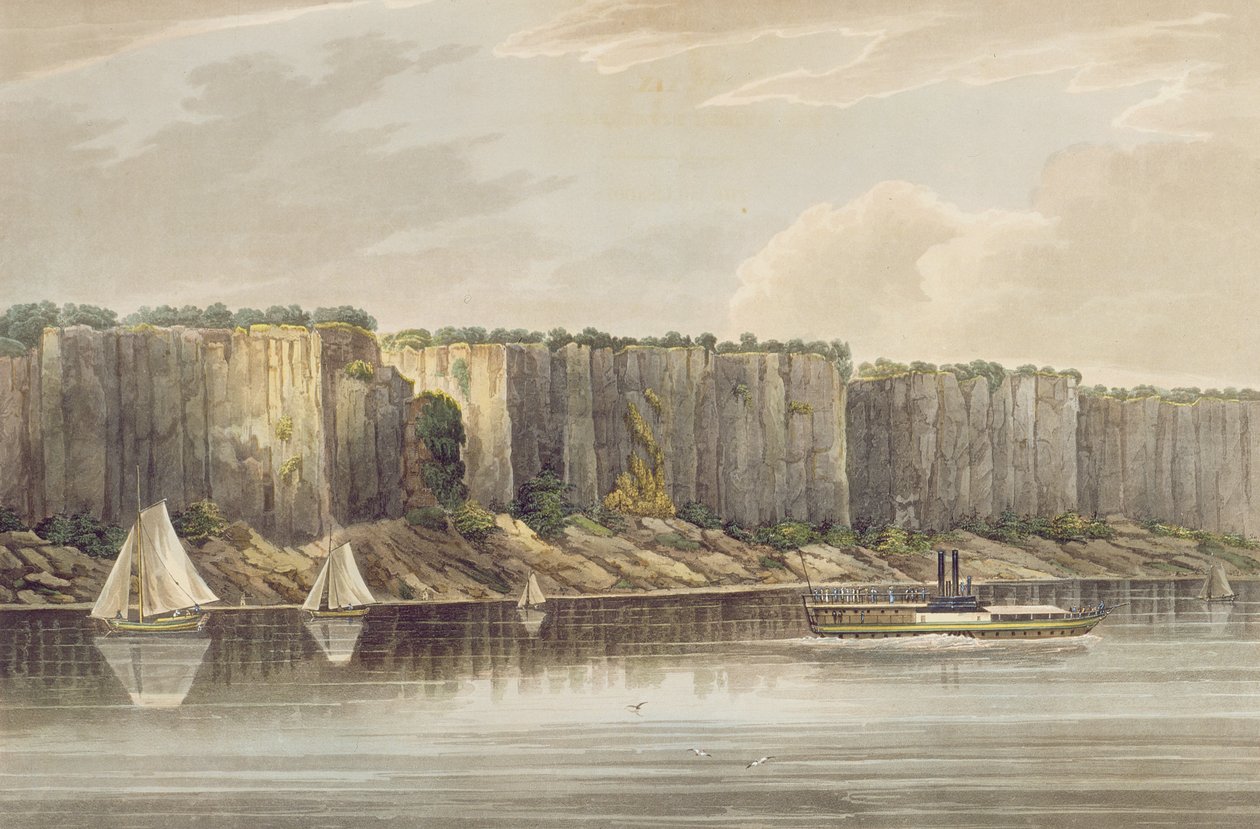 Palisades, n.19 del Hudson River Portfolio, inciso da J. Hill da William Guy Wall