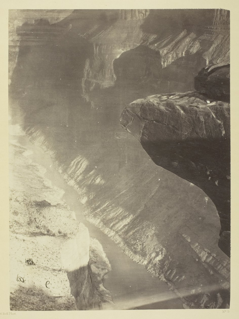 Sguardo a sud verso il Grand Cañon, fiume Colorado, attraversamento di Sheavwitz da William H. Bell