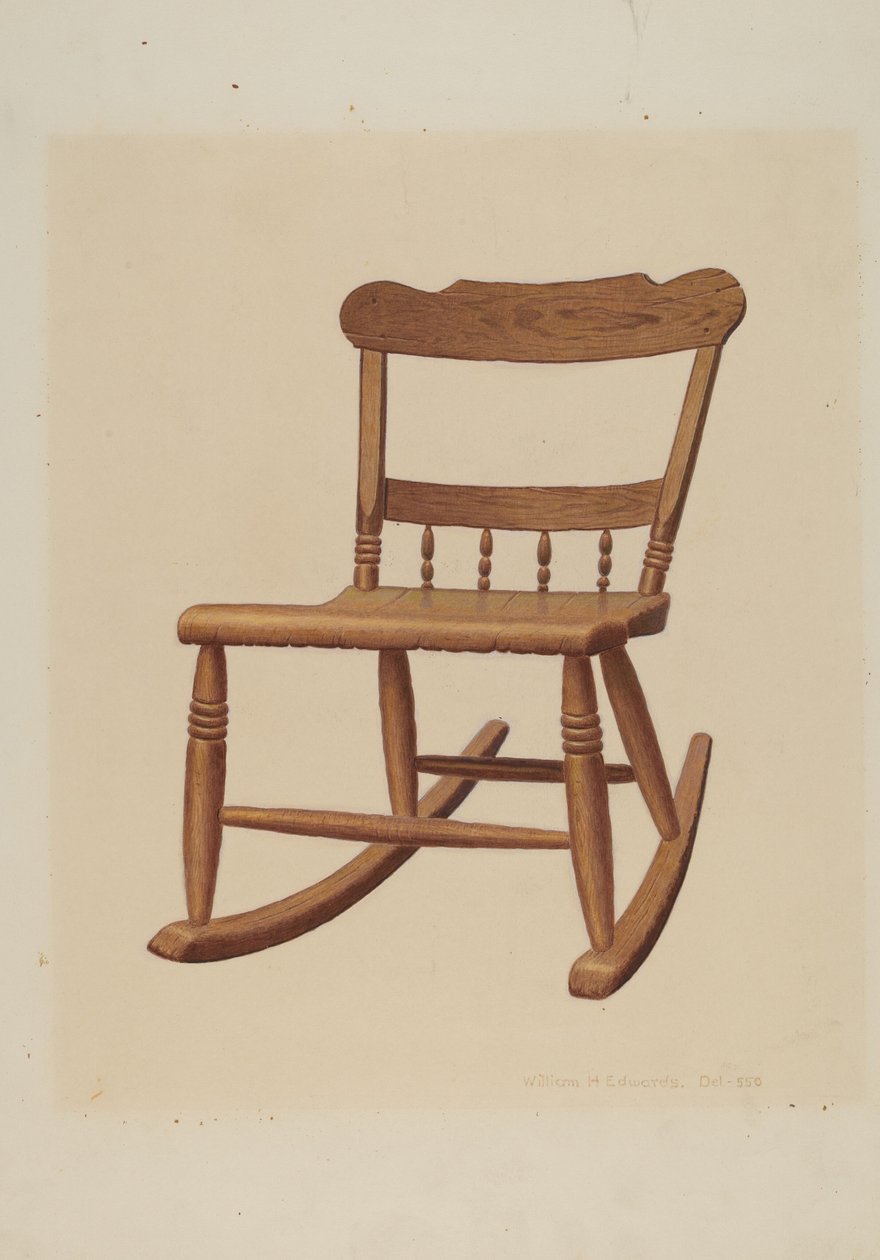 Sedia a dondolo per bambini, c. 1939 da William H Edwards