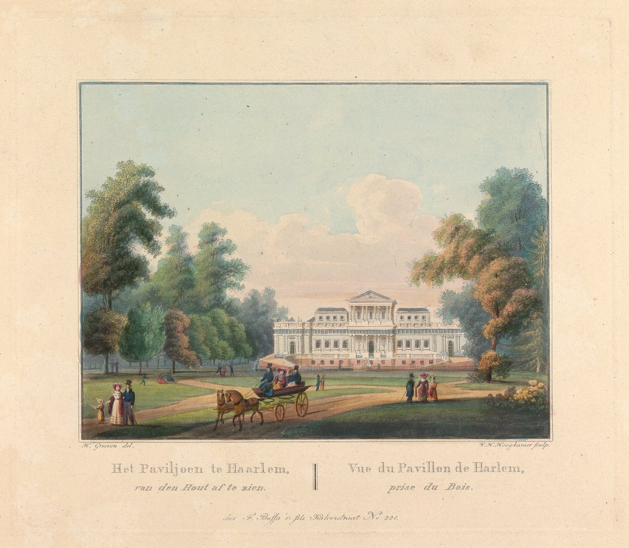 Welgelegen: Vista del Padiglione di Harlem presa dal Bosco da William H. Hoogkamer