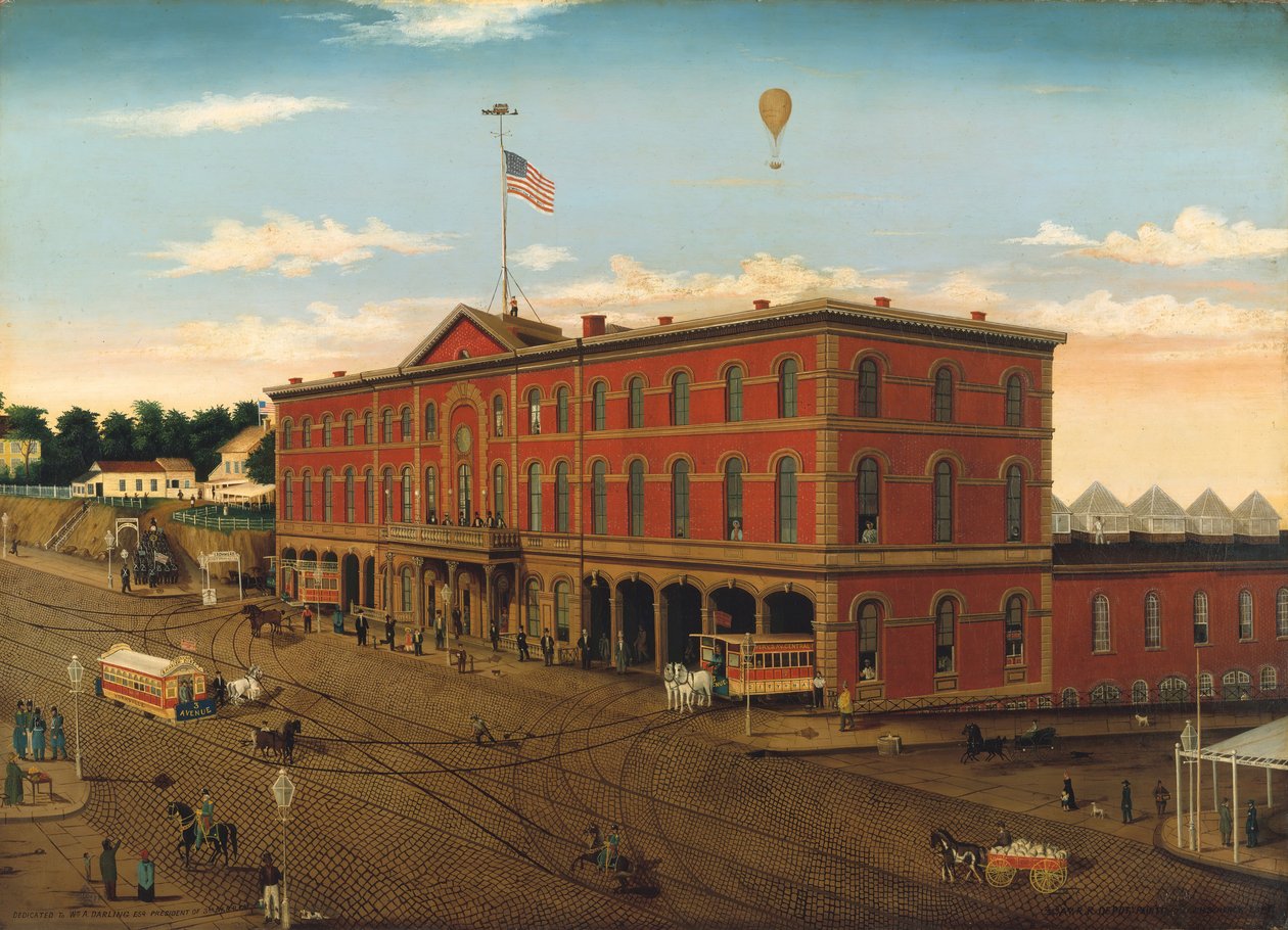 Il deposito della Terza Avenue Railroad, ca. 1859-60 da William H Schenck