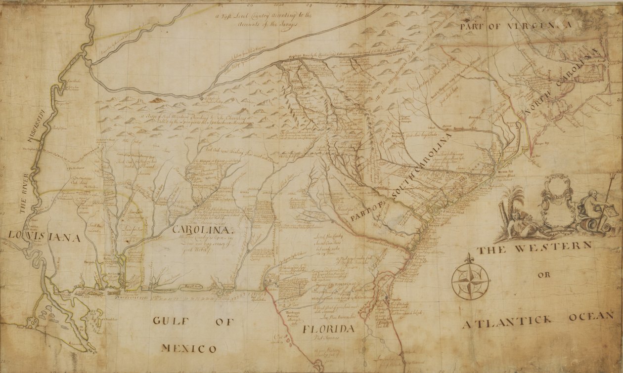 Mappa della parte sud-orientale del Nord America, 1721 da William Hammerton