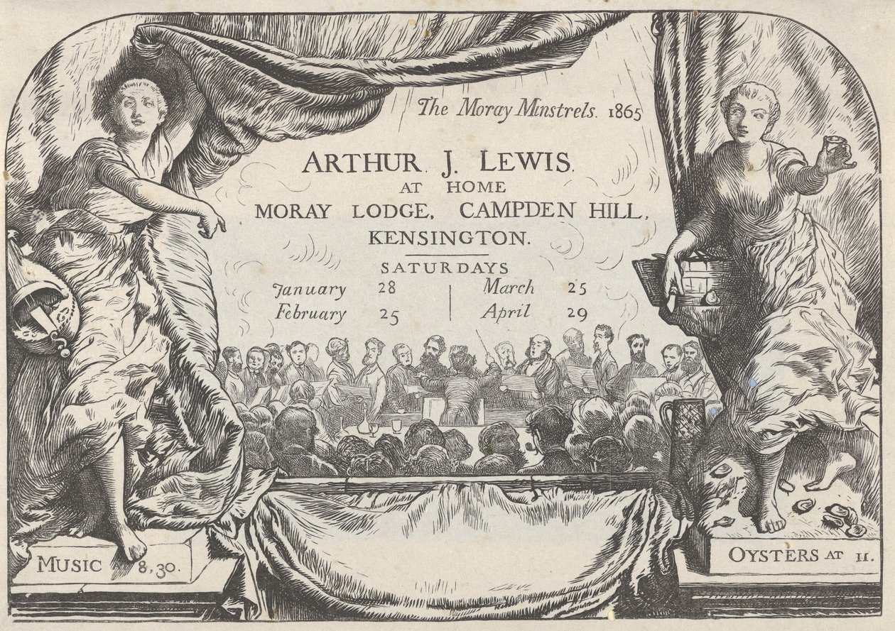 Invito dei Menestrelli di Moray di Arthur James Lewis, 1865 da William Harcourt Hooper