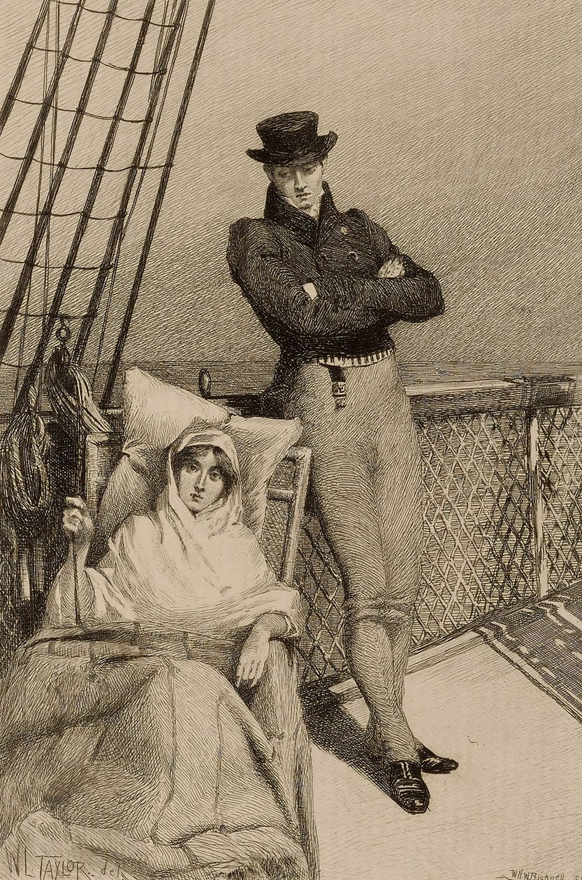 Senza titolo (coppia sul ponte di una nave) da William Harry Warren Bicknell