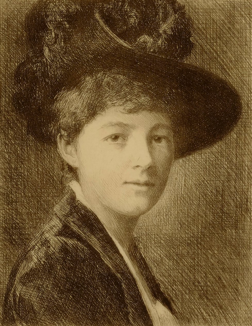 Senza titolo (donna con cappello piumato) da William Harry Warren Bicknell