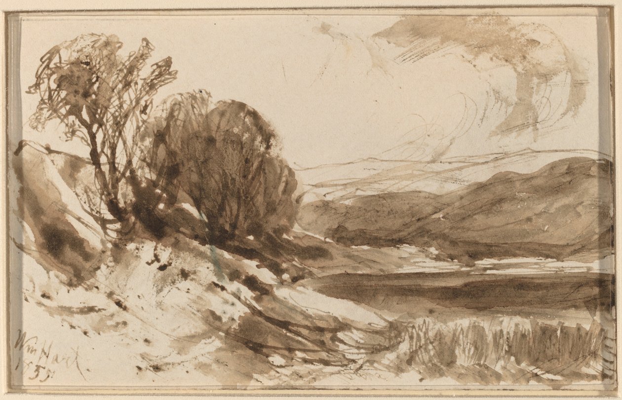 Paesaggio collinare con alberi da William Hart