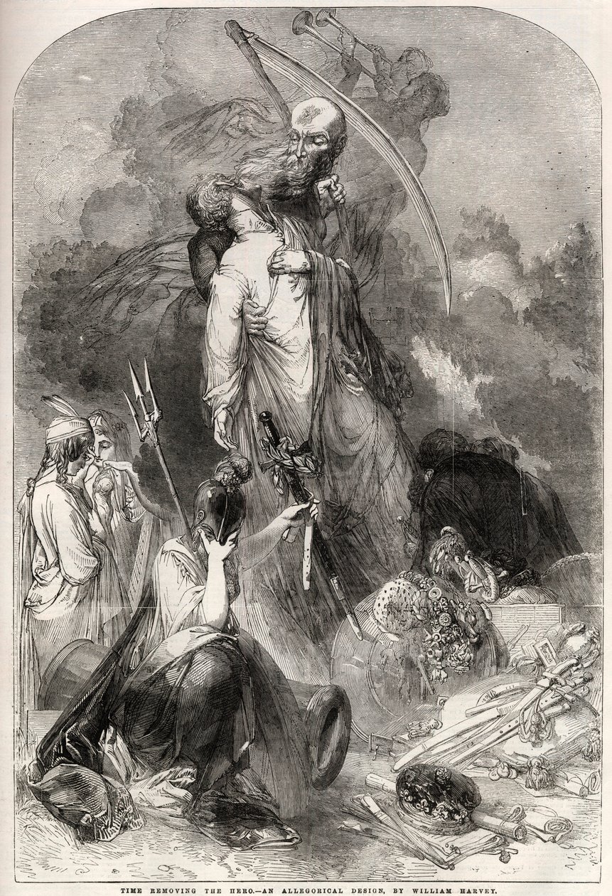 Allegoria sulla morte di Arthur Wellesley (1769-1852), Duca di Wellington - disegno di William Harvey da William Harvey