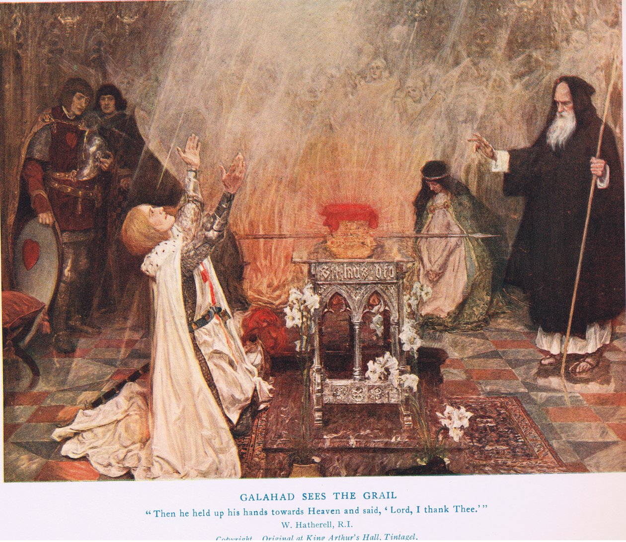 Galahad vede il Graal, illustrazione da 