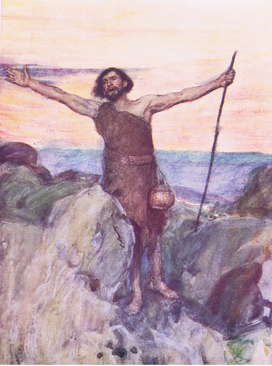 La voce di uno che grida nel deserto, da The Bible Story pubblicato da Hodder & Stoughton, c.1930 da William Hatherell