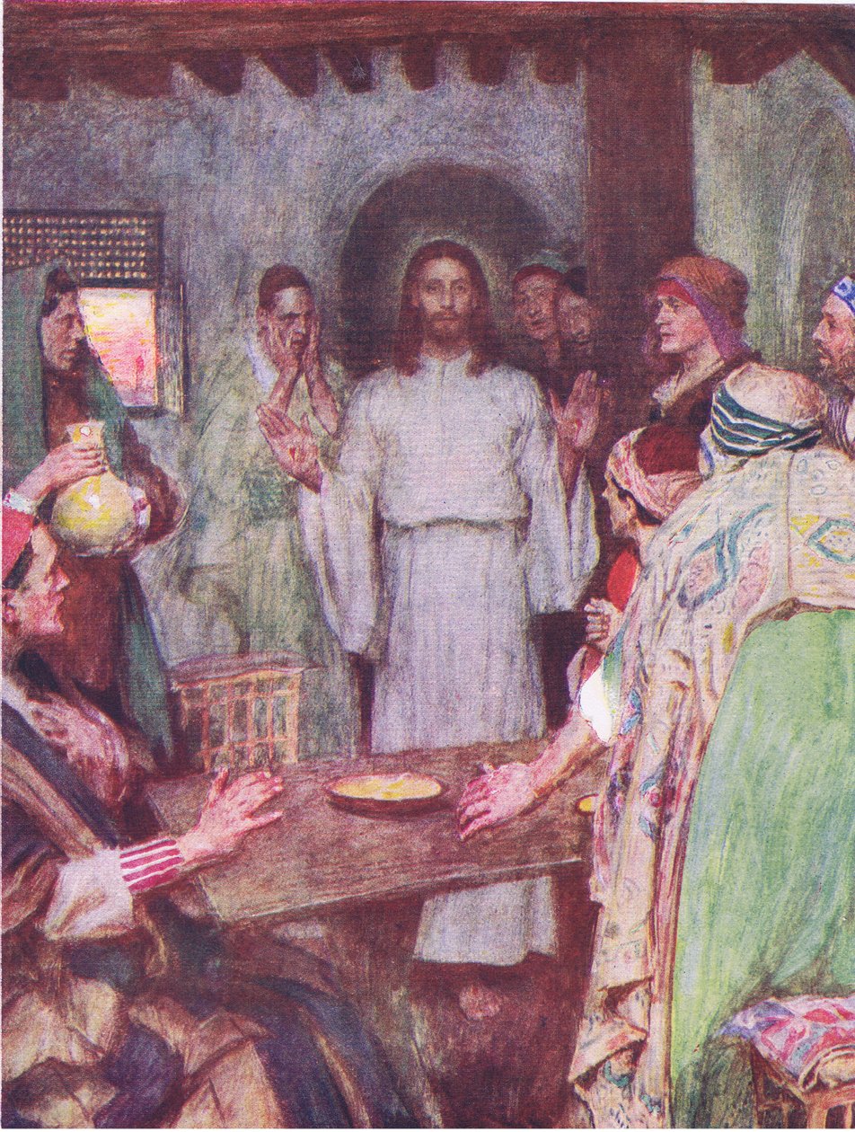 Allora venne Gesù e si fermò in mezzo, dalla Storia della Bibbia pubblicata da Hodder & Stoughton, c.1930 da William Hatherell