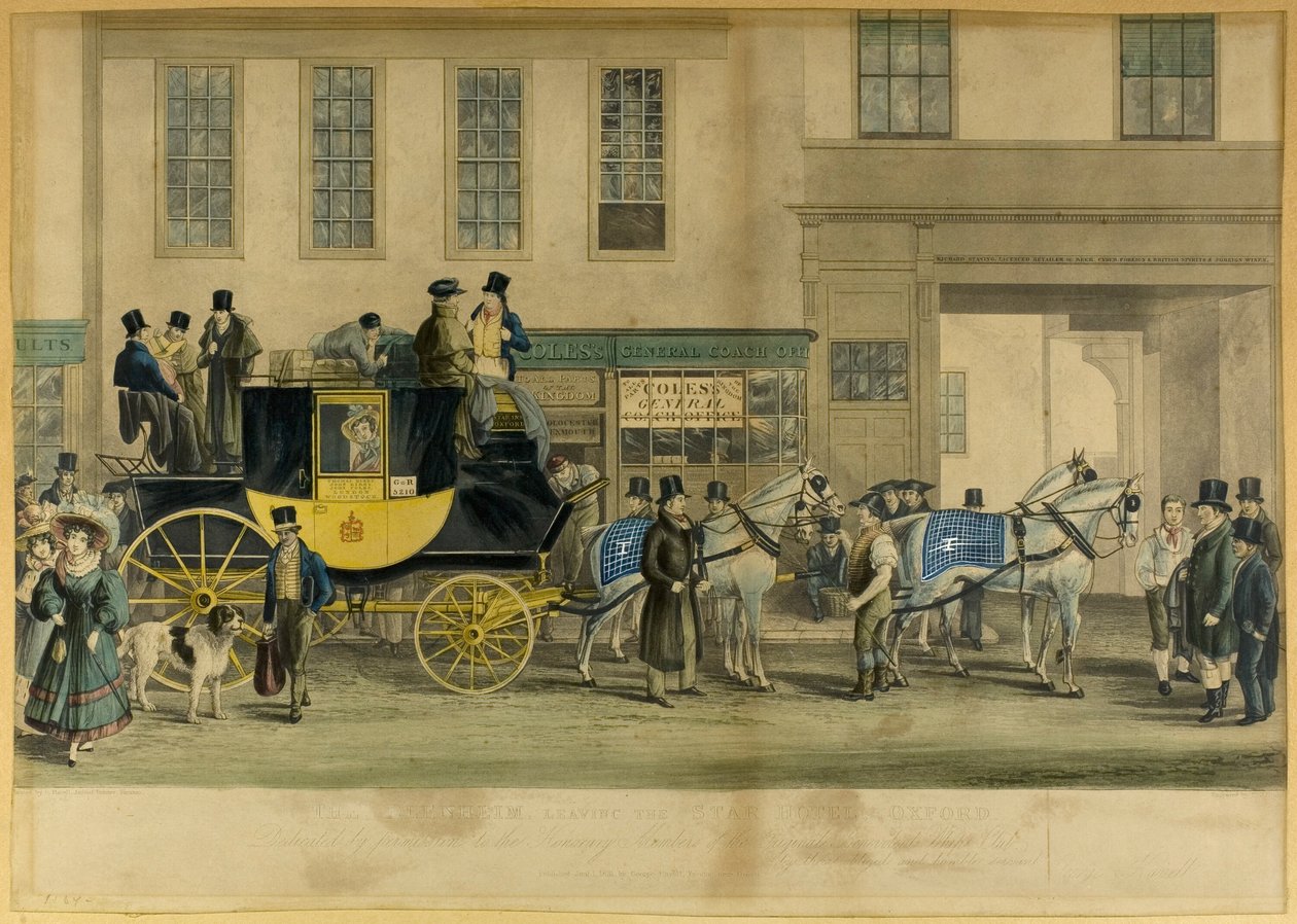 Il Blenheim, lasciando lo Star Hotel, Oxford da William Havell