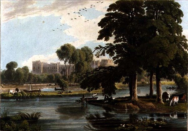 Veduta del Castello di Windsor dai campi da gioco dell