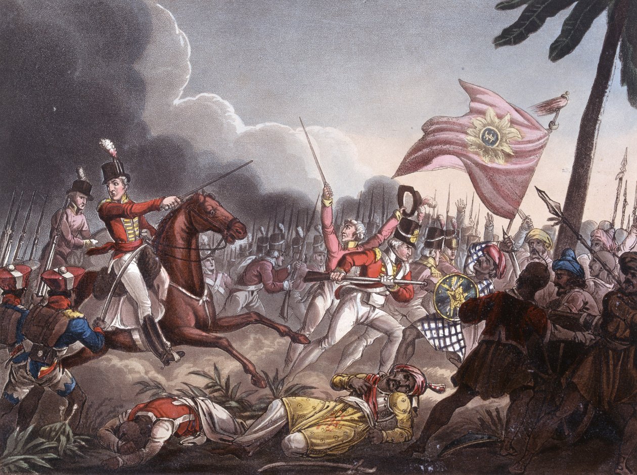 Battaglia di Assaye, 23 settembre 1803, inciso da J.C. Stadler, pubblicato da Thomas Tegg, 1 aprile 1818 da William Heath