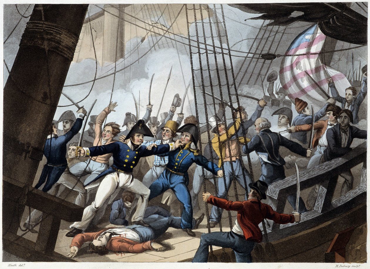 Collisione della nave americana Chesapeake da William Heath