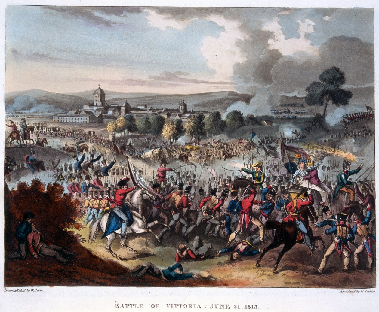 Lord Wellington (1769-1852) che entra a Salamanca, illustrazione per un poema narrativo di Dr. Syntax, 1818 da William Heath