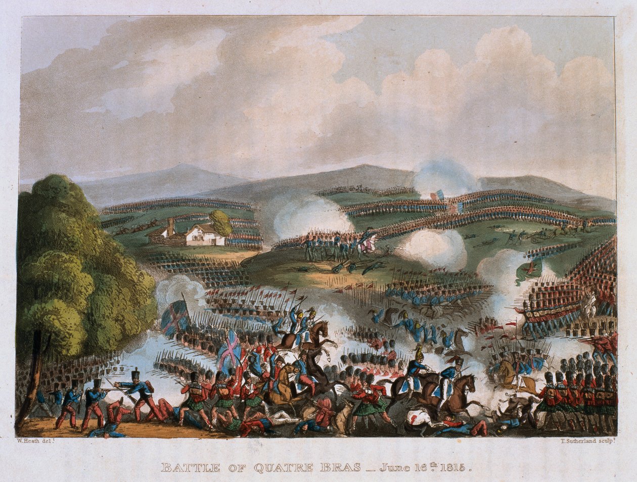 La battaglia di Quatre Bras il 16 giugno 1815 da William Heath