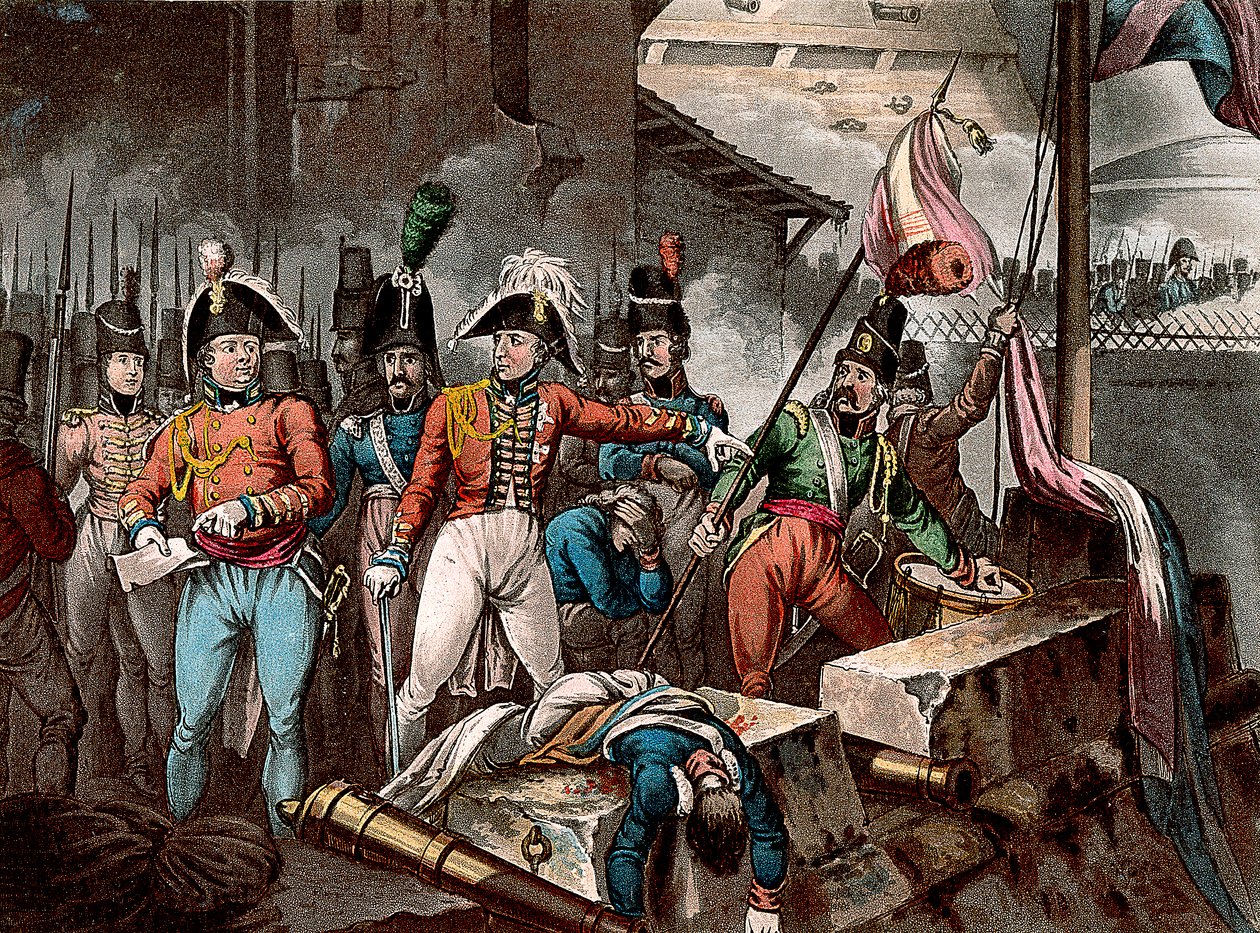 Il Duca di Wellington alla presa di Ciudad Rodrigo, Spagna, Guerra Peninsulare, 1812 c. 1818 da William Heath