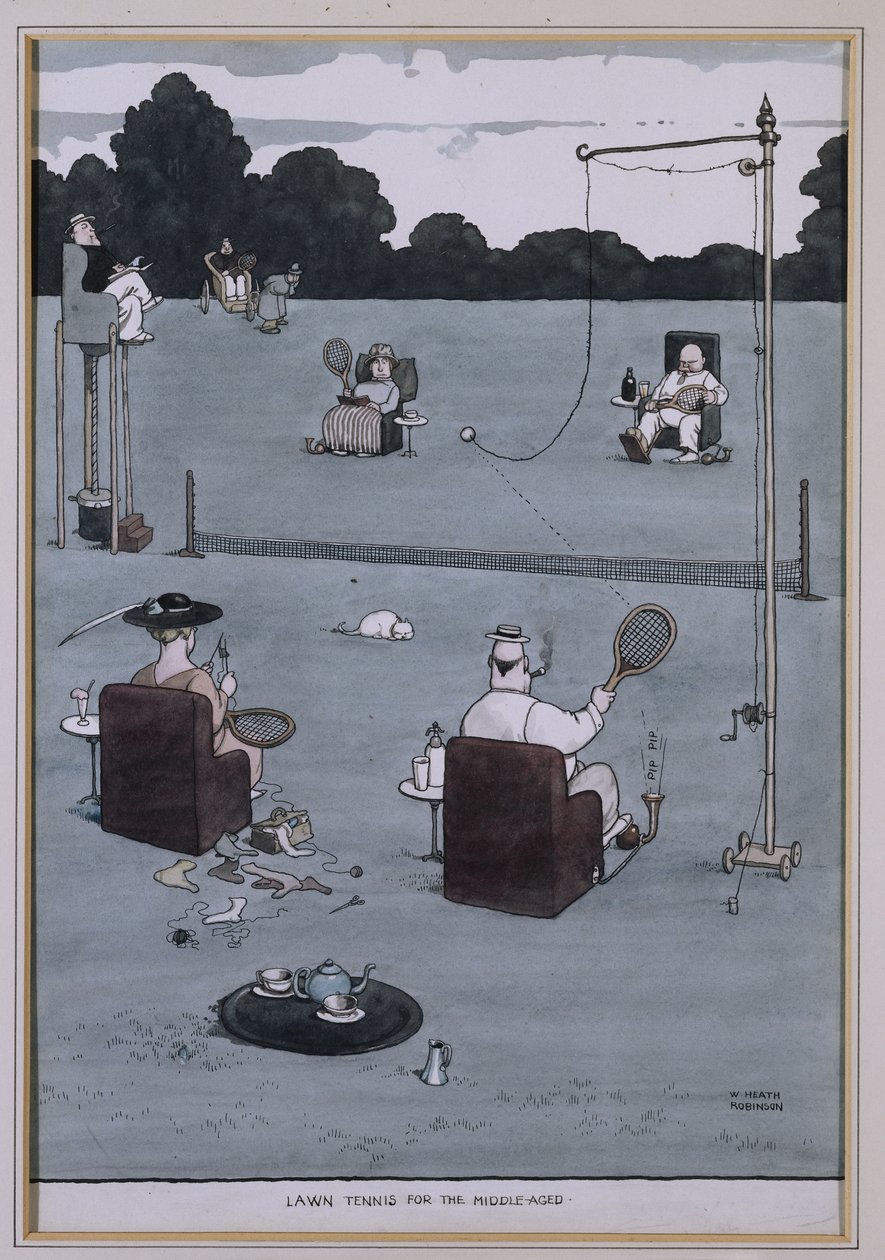 Tennis sul Prato per Mezza Età da William Heath Robinson