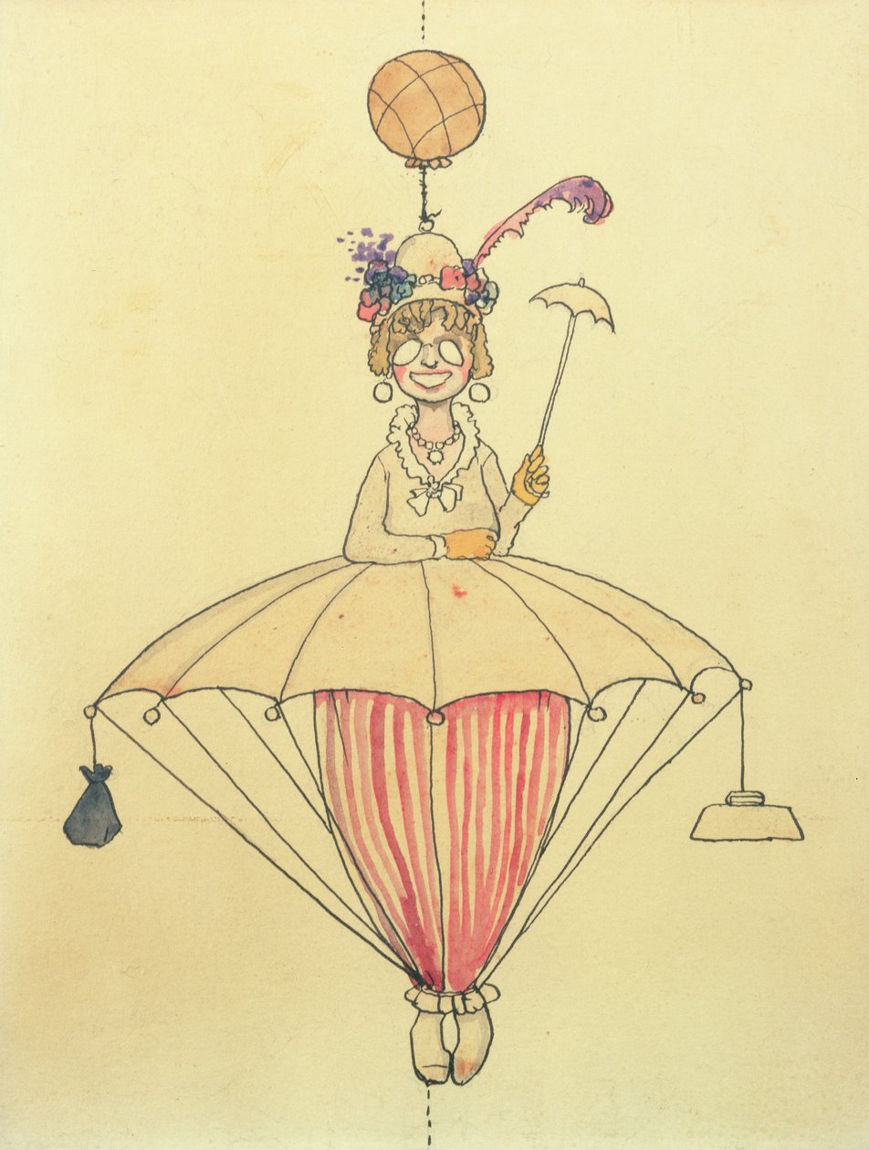 Il sistema di viaggio aereo personale per signore da William Heath Robinson