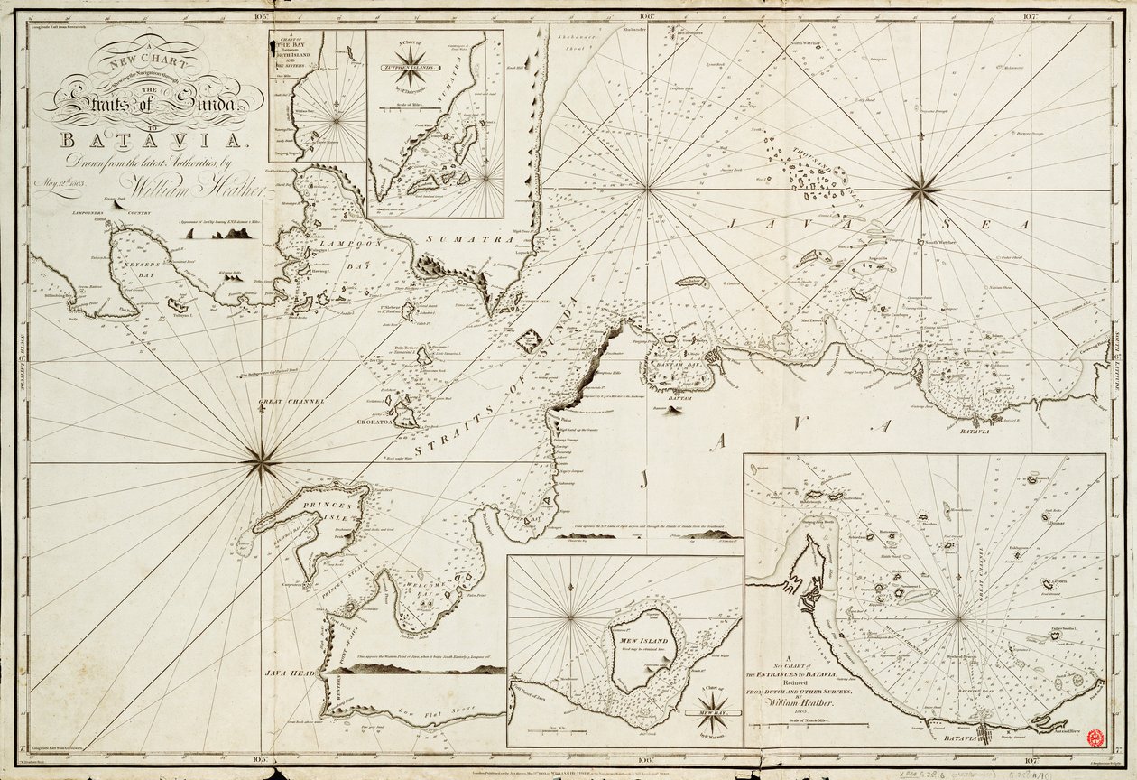 Navigazione attraverso lo Stretto della Sonda fino a Batavia da William Heather