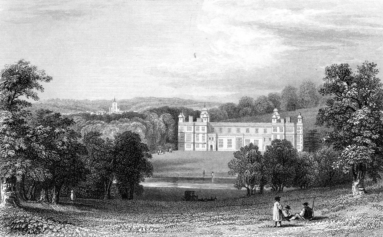 Audley End, Essex, inciso da Henry Adlard, 1832 da William Henry Bartlett