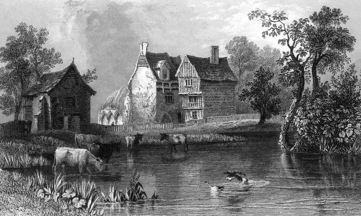 Abbazia di Beleigh, vicino a Maldon, Essex, inciso da Charles Mottram, 1832 da William Henry Bartlett