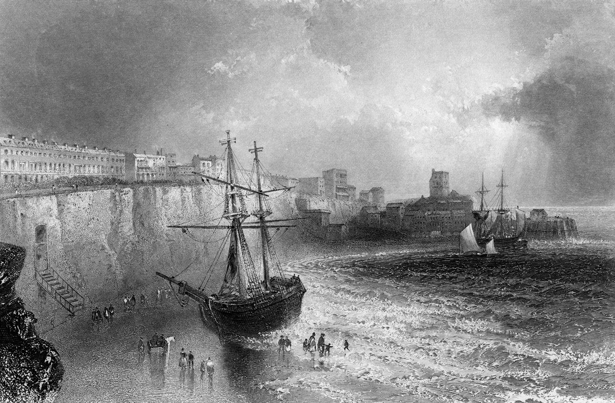 Broadstairs, Kent, inciso da Robert Brandard, 1842 da William Henry Bartlett