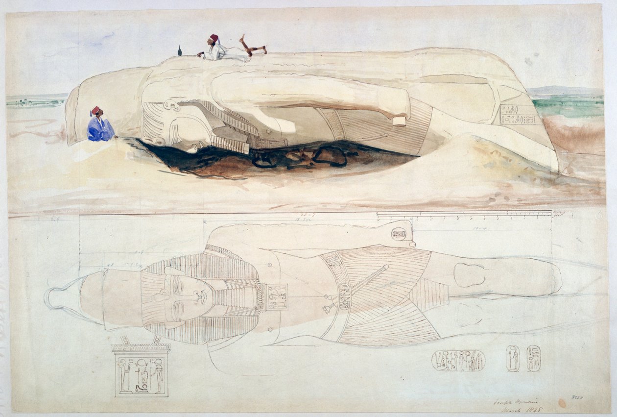 Colosso di Ramses II, Menfi, 1845 da William Henry Bartlett
