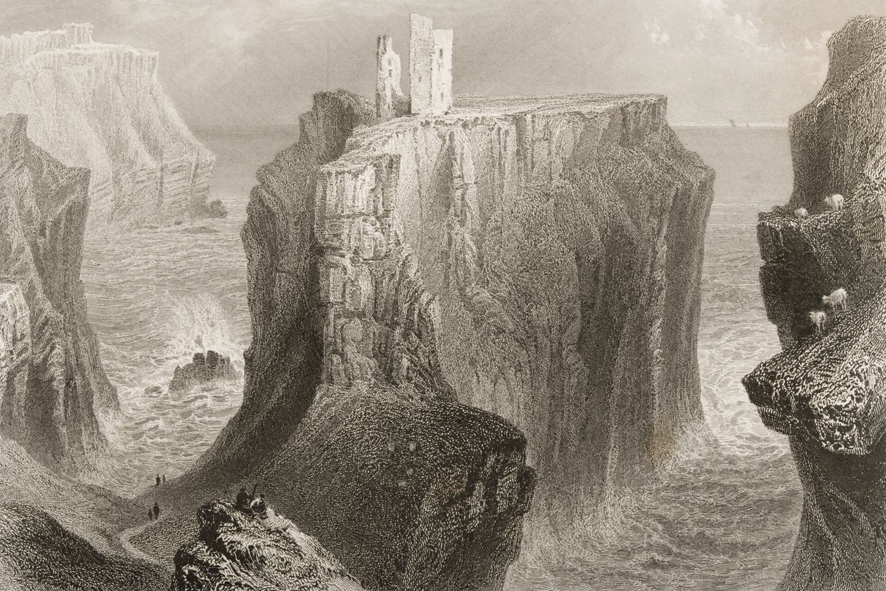 Castello di Dunseverick, contea di Antrim, Irlanda del Nord, da 