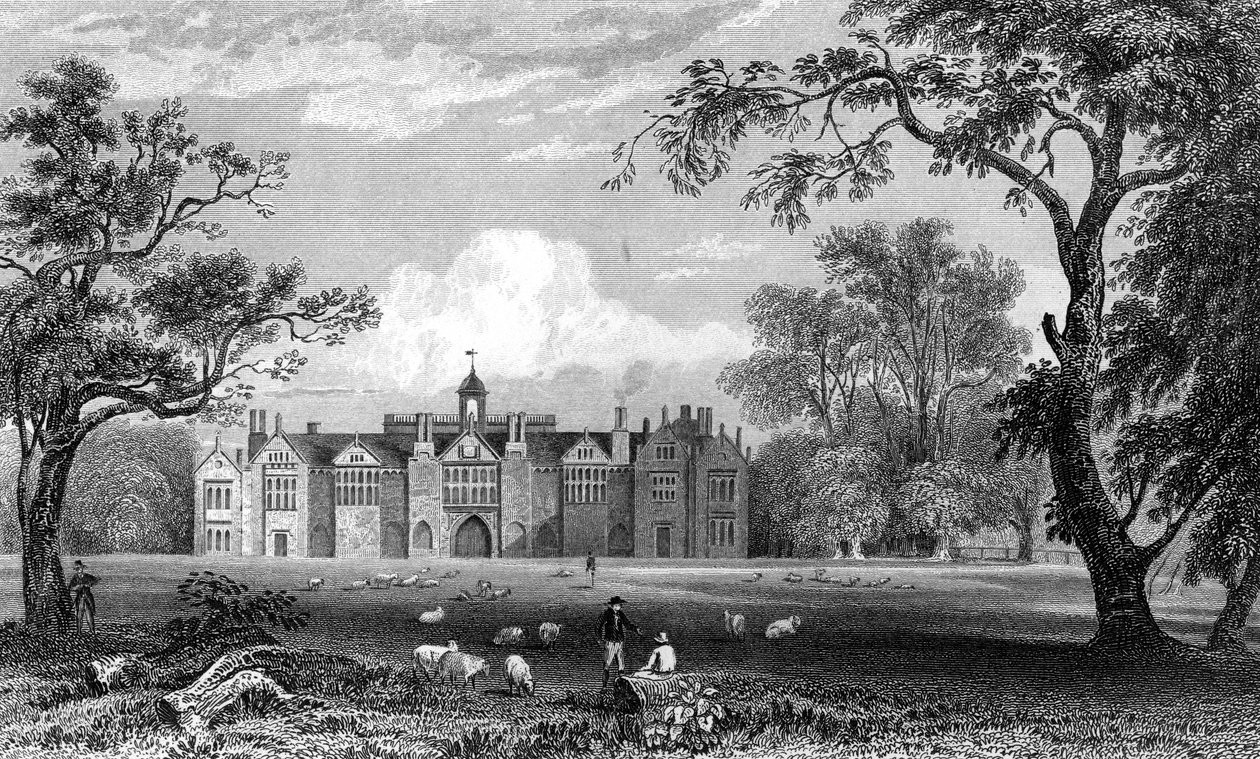 Gosfield Hall, Essex, inciso da Robert Sands, 1832 da William Henry Bartlett