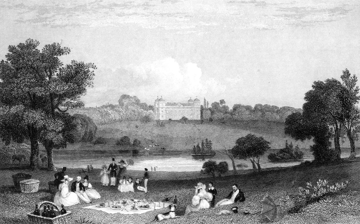 Hallingbury Place, Essex, inciso da Henry Wallis, 1832 da William Henry Bartlett