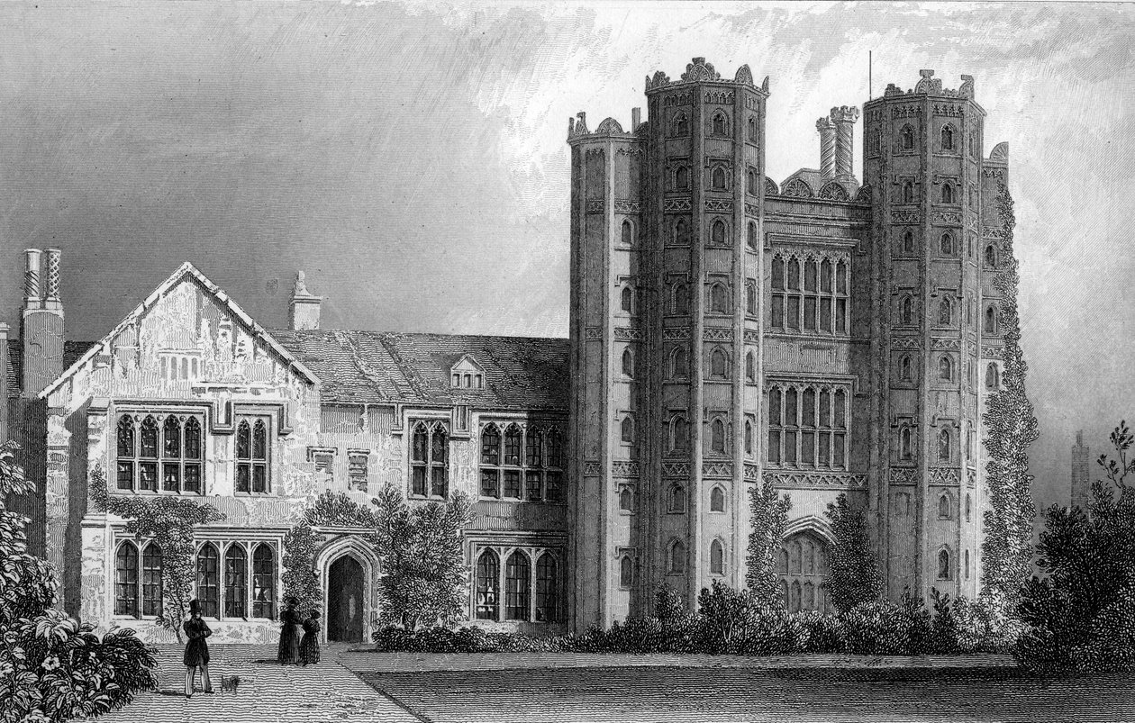 Layer Marney Tower, Essex, inciso da Henry Wallis, 1832 da William Henry Bartlett