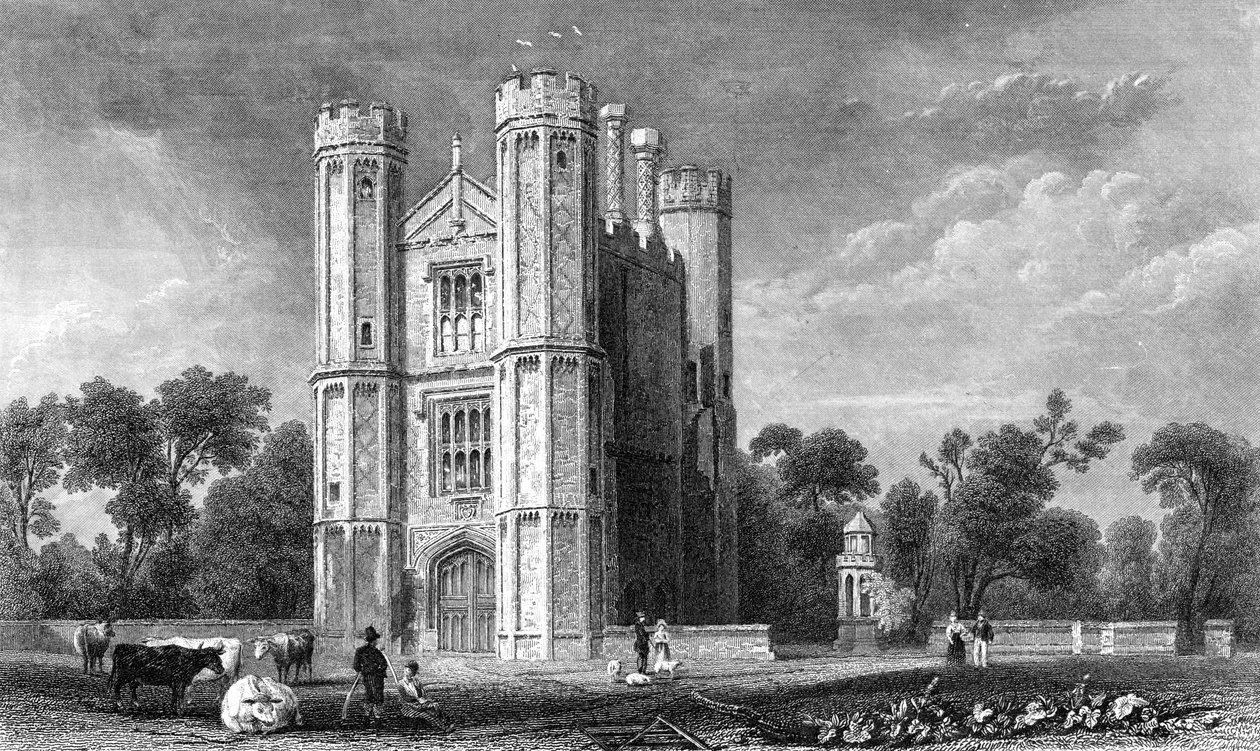 Leighs Priory, Essex, inciso da E. Young, 1832 da William Henry Bartlett
