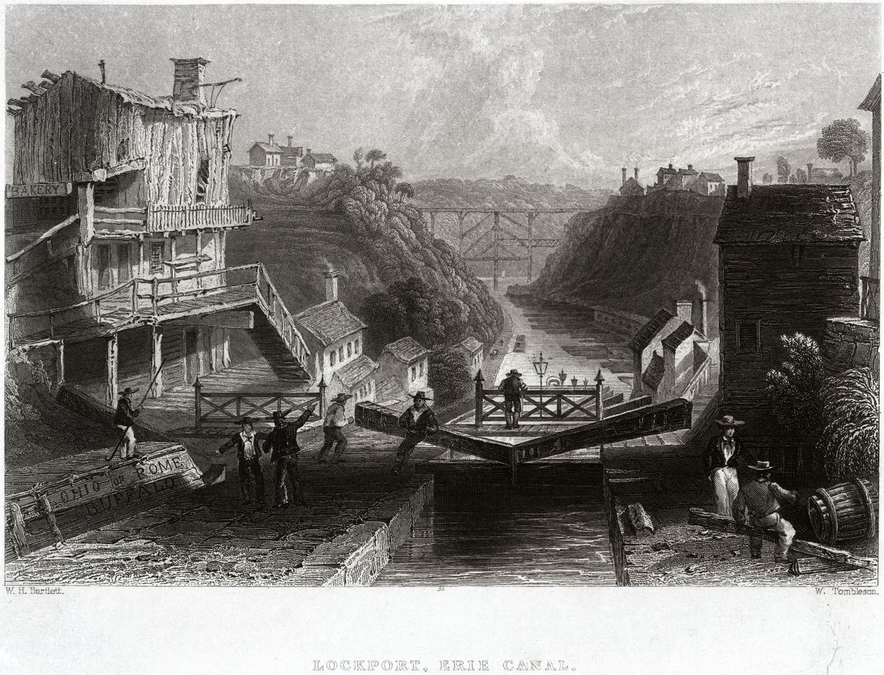 Lockport, Canale Erie da William Henry Bartlett