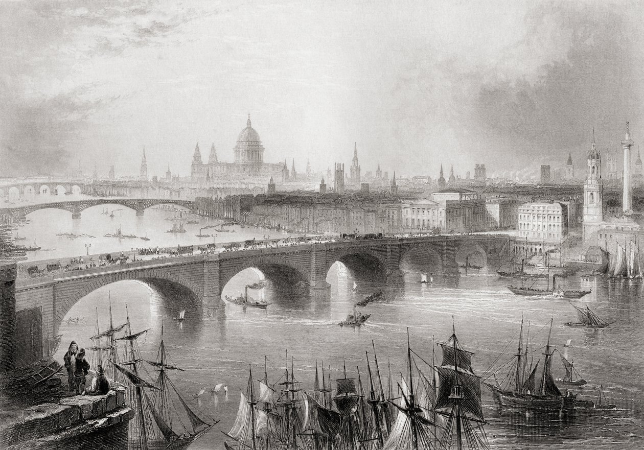 Londra, ponti di Southwark e Blackfriars sul fiume Tamigi, Londra, Inghilterra, da 