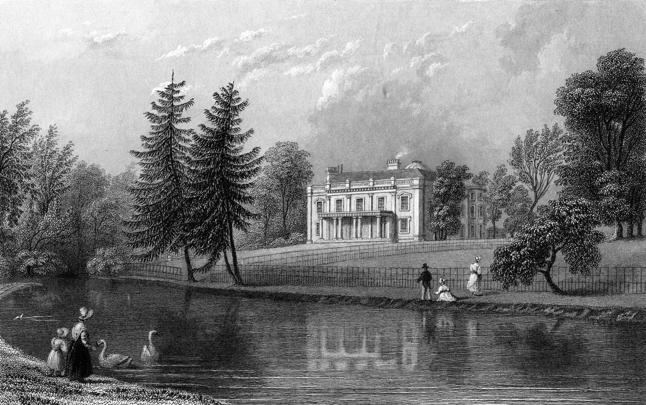 Moor Hall, vicino a Harlow, Essex, inciso da John Rogers, 1833 da William Henry Bartlett