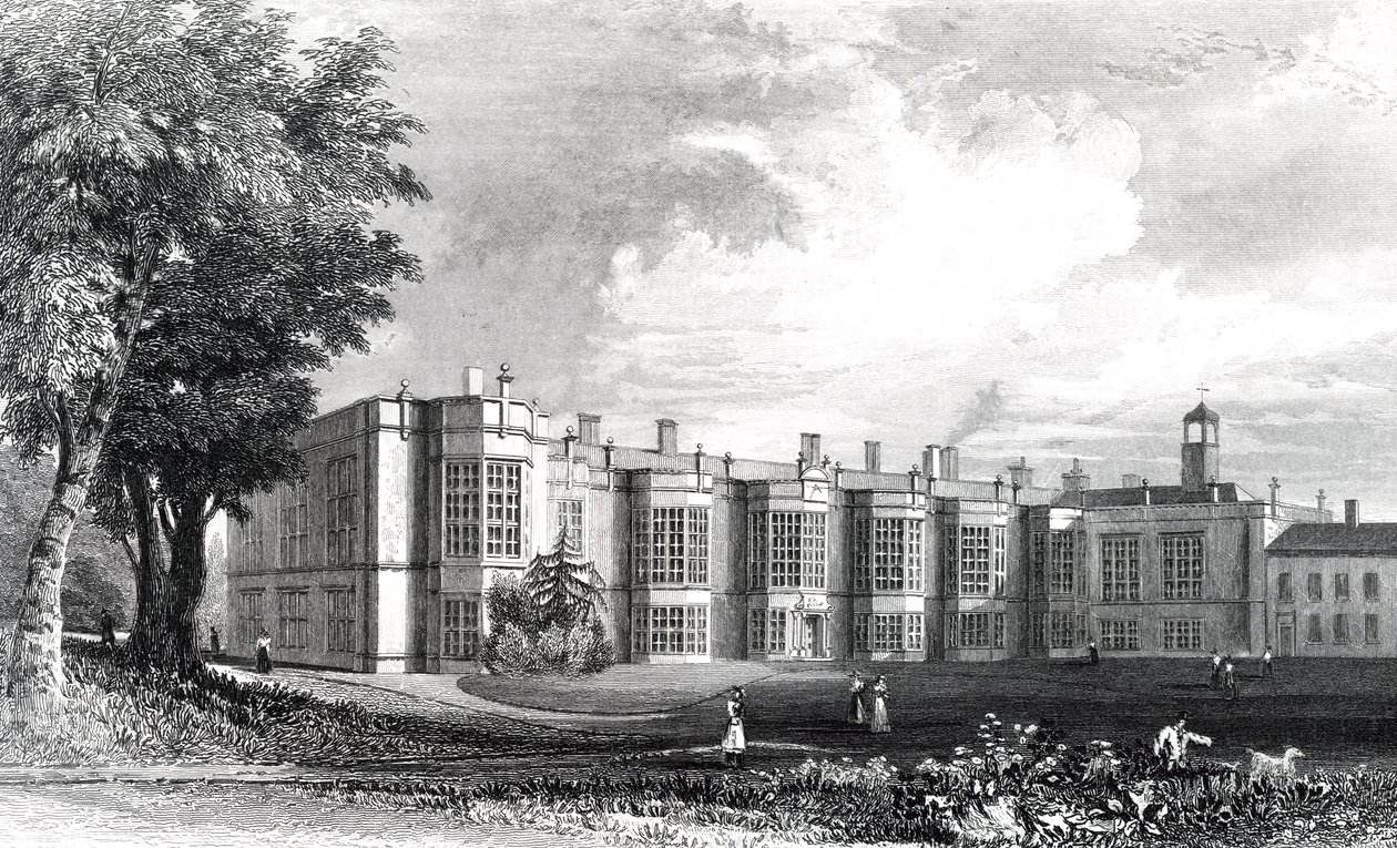 New Hall, vicino a Chelmsford, Essex, inciso da William Watkins, c.1832 da William Henry Bartlett