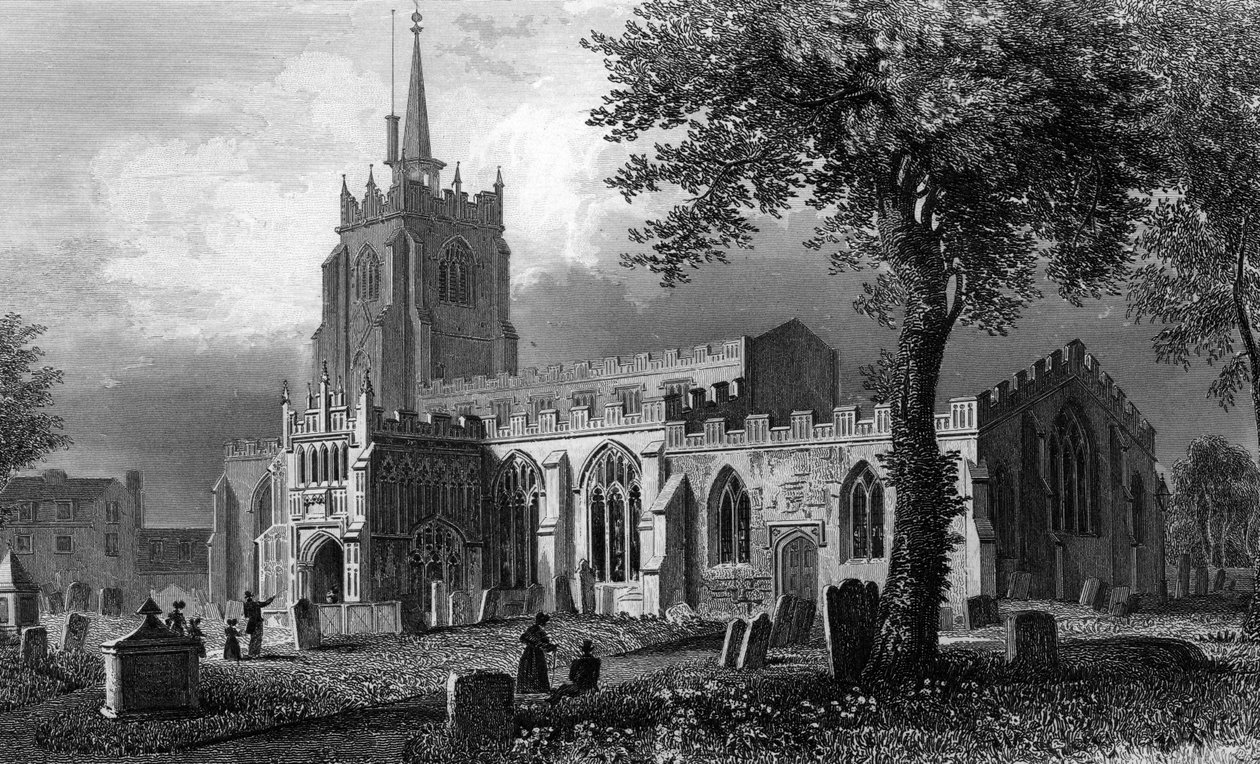 Chiesa di Santa Maria, Chelmsford, incisa da William Watkins, 1832 da William Henry Bartlett