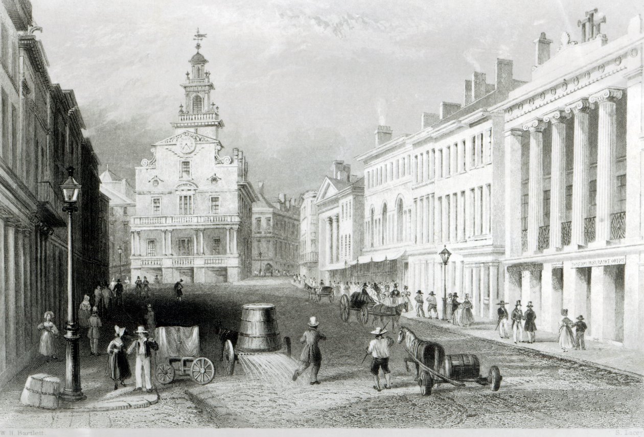 State Street, Boston, inciso da S.Lacey da William Henry Bartlett