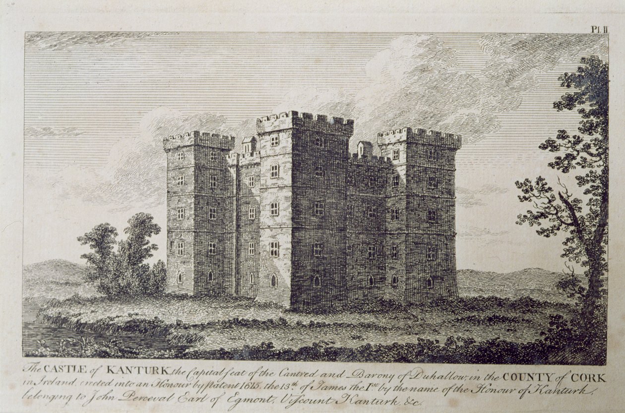Il castello di Kanturk, contea di Cork, Irlanda nel 1800, da 
