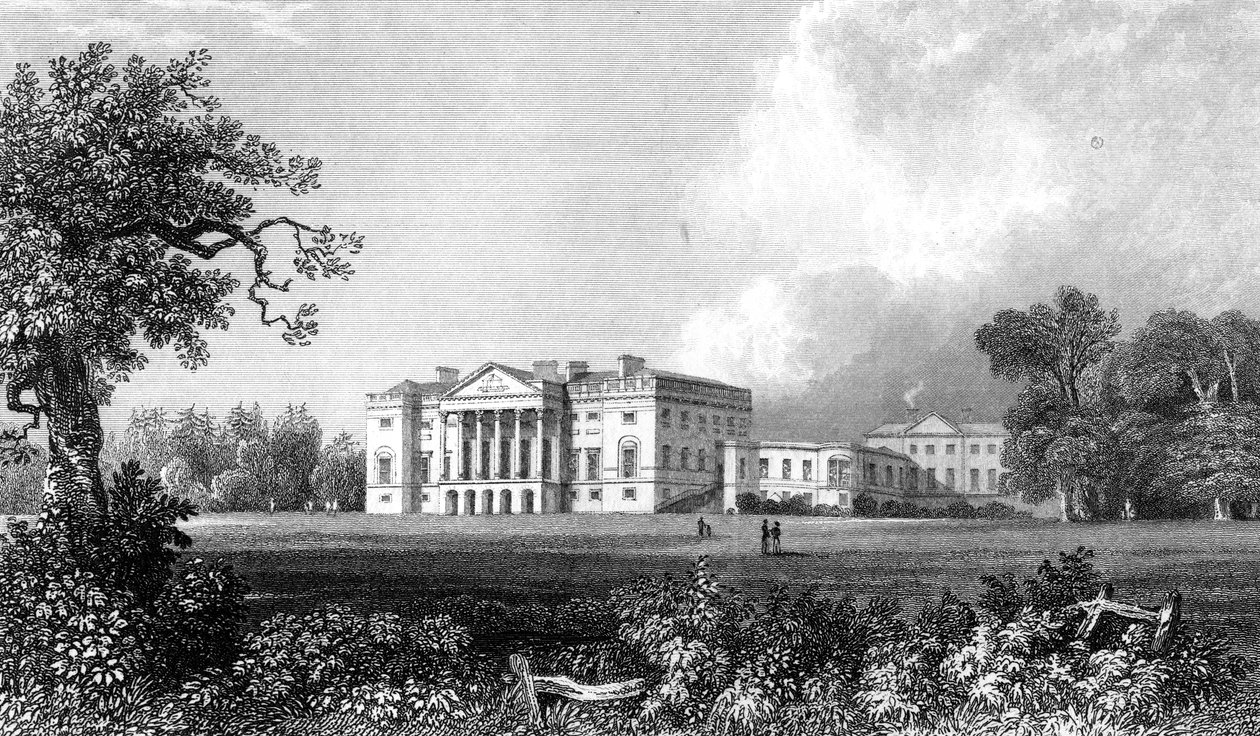 Thorndon Hall, Essex, inciso da Henry Adland, 1831 da William Henry Bartlett