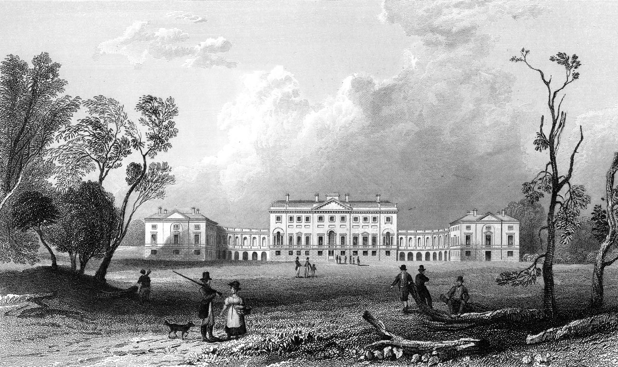 Thorndon Hall, Essex, inciso da Henry Adland, 1832 da William Henry Bartlett