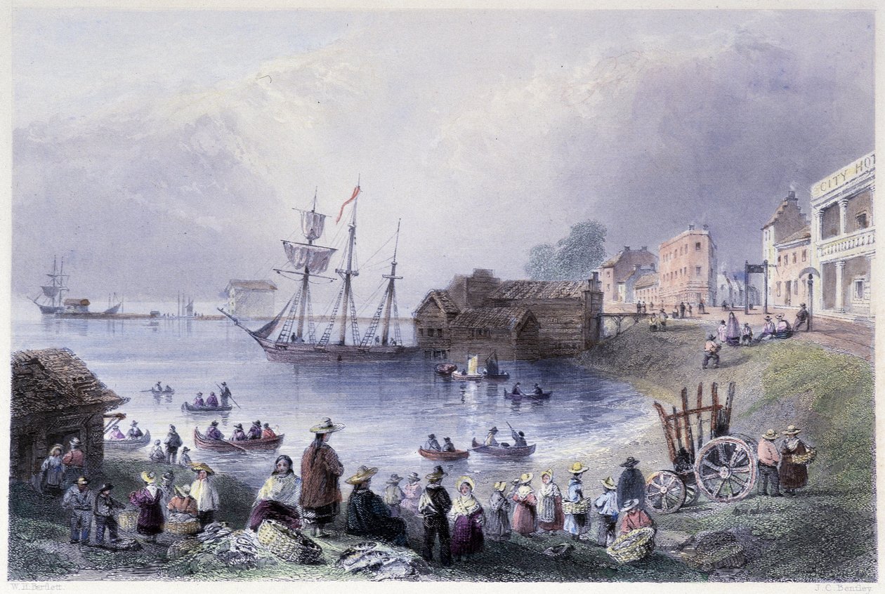 Il primo mercato di Toronto - in "Canadian scenery illustrated" di Bartlett W. H. da William Henry Bartlett