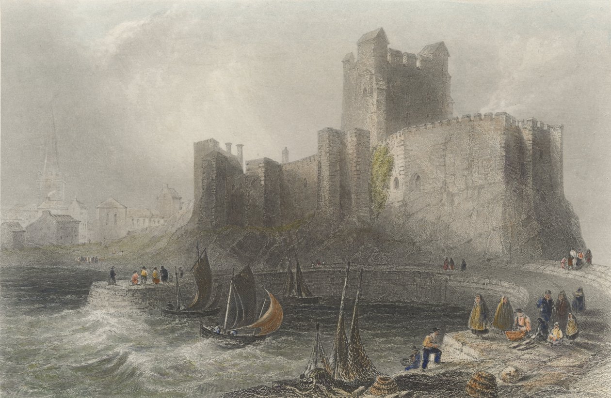 Veduta del castello di Carrickfergus da William Henry Bartlett
