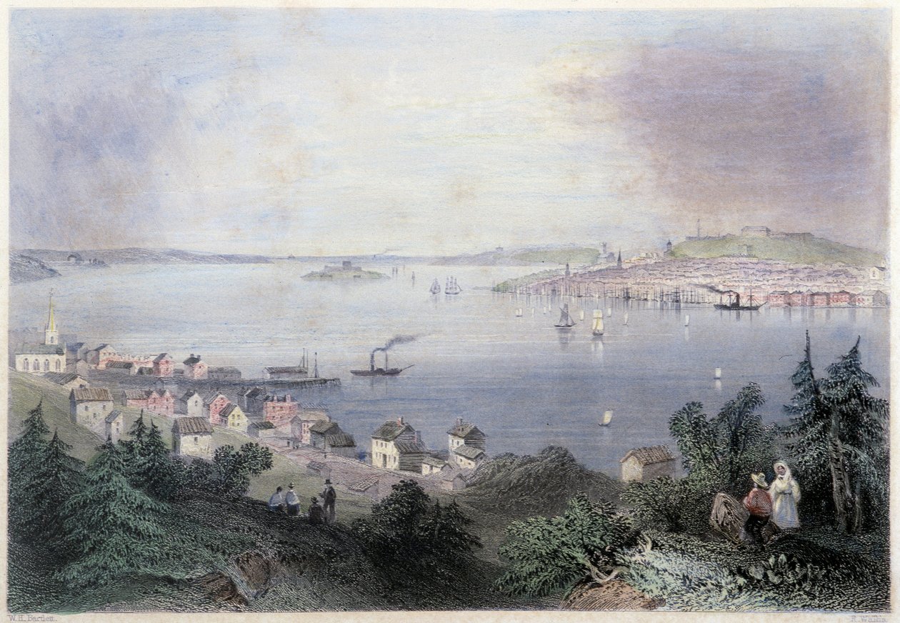 Vista di Halifax - in "Canadian Scenery illustrated" di William Henri Barlett, ed. George Virtue da William Henry Bartlett