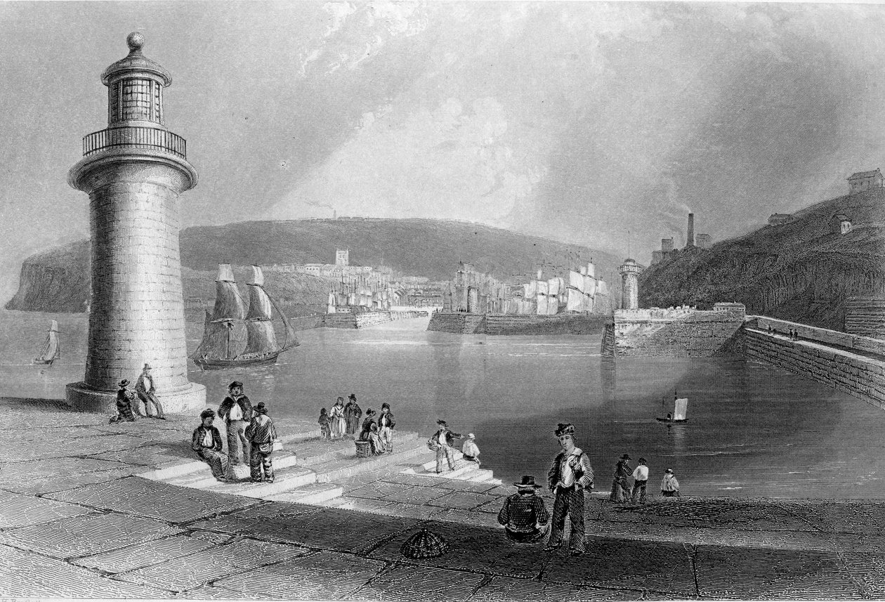 Porto di Whitehaven, c.1840-50 da William Henry Bartlett