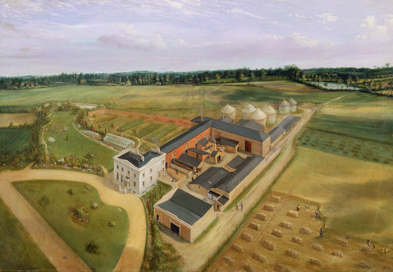 Tiptree Hall e Fattoria, Essex, c.1850-60 da William Henry Browne
