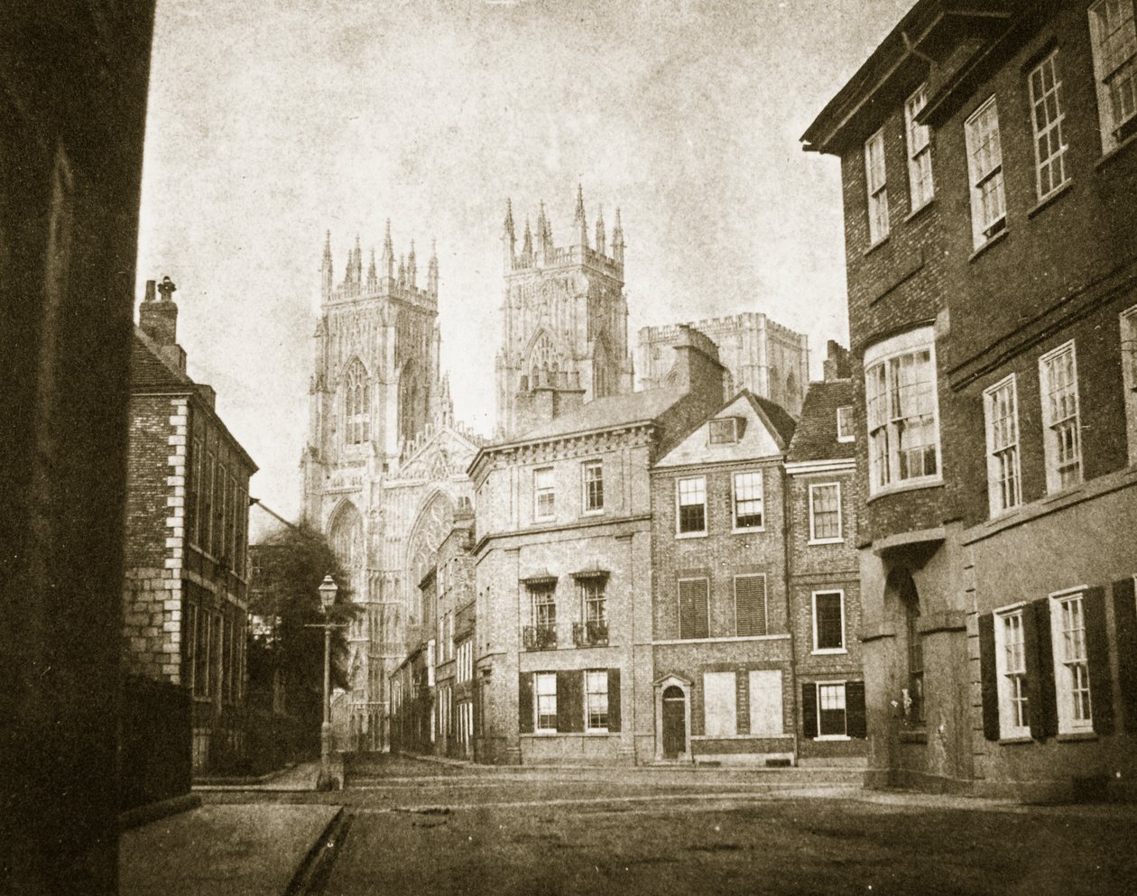 Facciata ovest, York Minster, da Lendall Street, 1845 da William Henry Fox Talbot