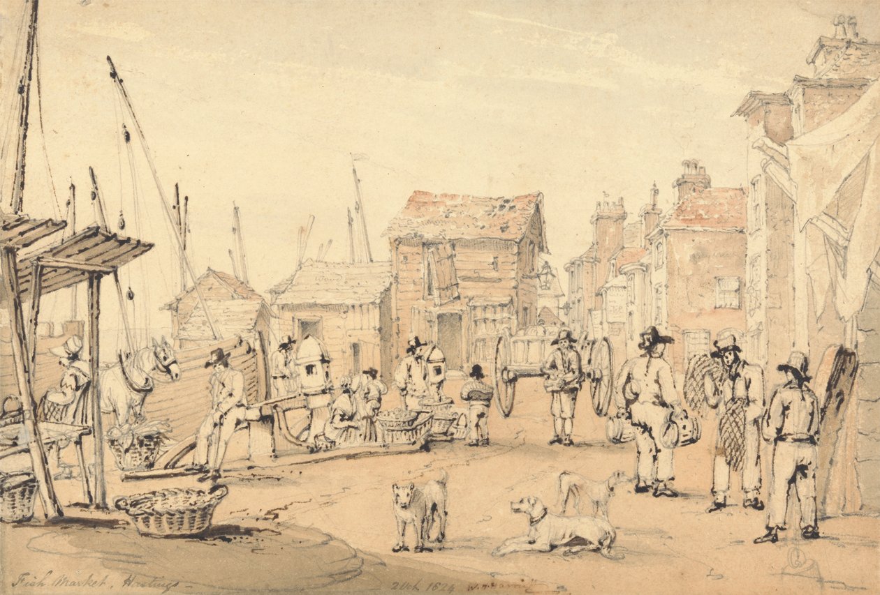 Mercato del Pesce, Hastings da William Henry Harriott